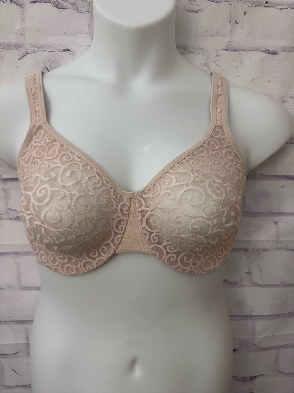 Olga Warner’s 40D Bra Silky Smooth Underwire Sheer Beige Sexy Discontinued 35090